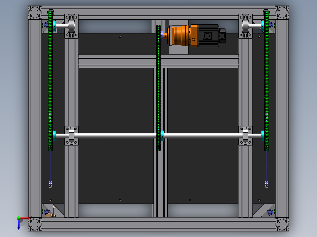 链式提升机设计含三维图+二维+说明书俯视图