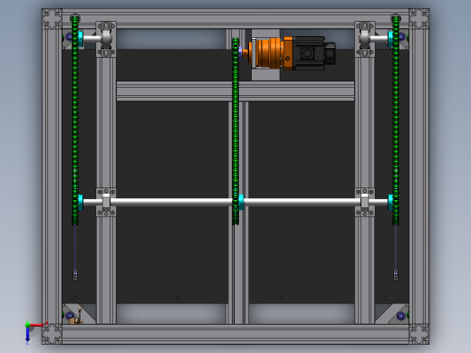 链式提升机设计含三维图+二维+说明书俯视缩略图