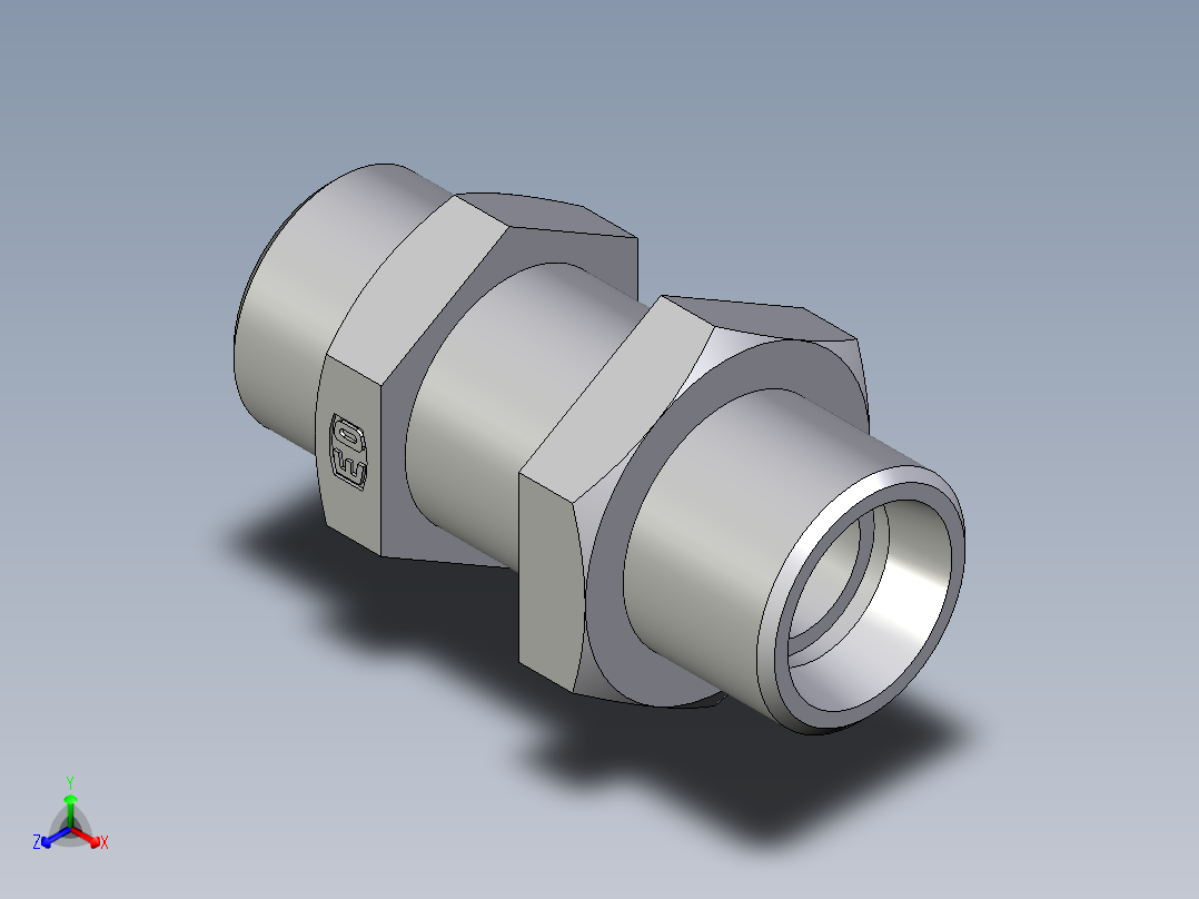 卡套式工业通用硬管接头EO_Bulkhead_union_SV15LOMDCF主视图
