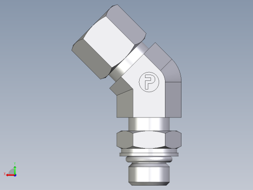 卡套式工业通用硬管接头EO_Adjustable_locknut_45_deg_elbow_VEE10LMORCF后视缩略图