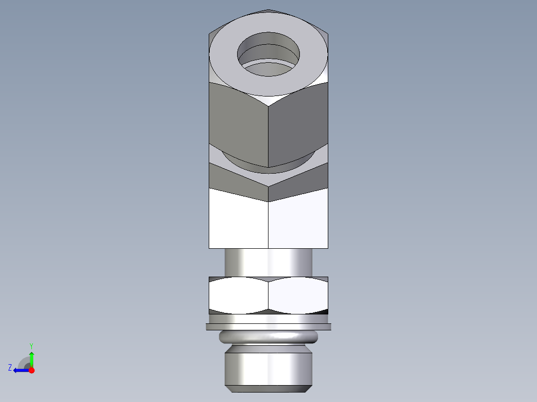 卡套式工业通用硬管接头EO_Adjustable_locknut_45_deg_elbow_VEE10LMORCF右视图