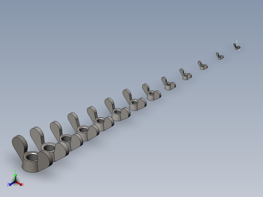 各种蝶形螺母羊角螺母(1)正等轴测缩略图
