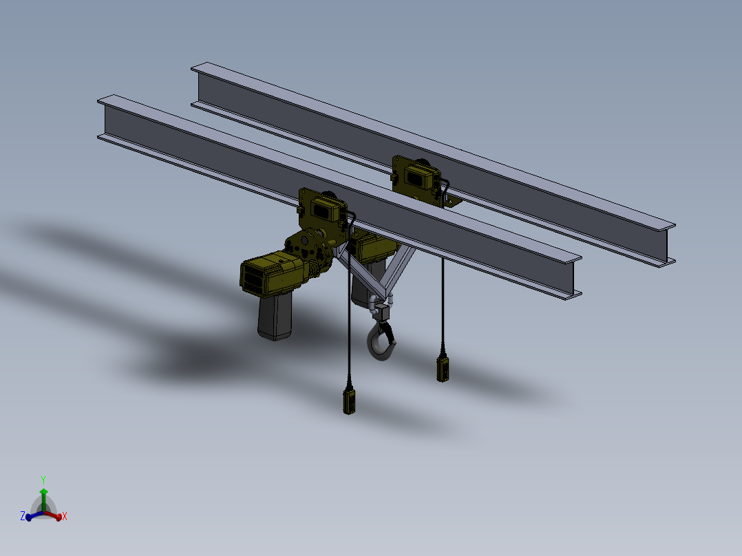 用于在工业建筑内支撑和移动重物的电动葫芦