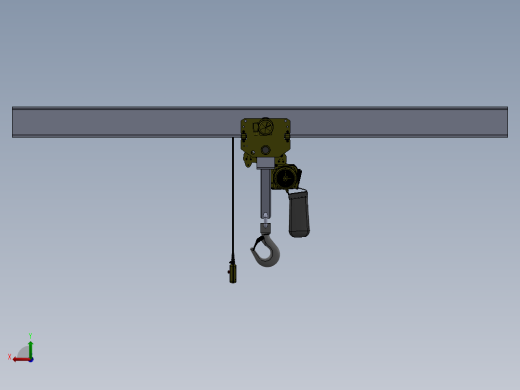 用于在工业建筑内支撑和移动重物的电动葫芦后视缩略图