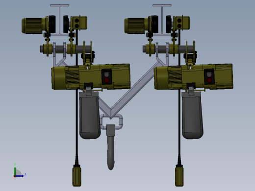 用于在工业建筑内支撑和移动重物的电动葫芦左视缩略图