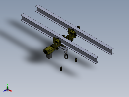 用于在工业建筑内支撑和移动重物的电动葫芦正等轴测缩略图