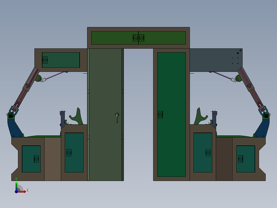 吹膜机自动后收卷设备前视图