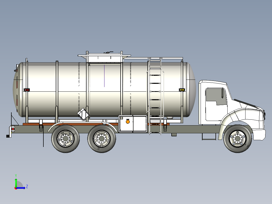 精炼厂2000L运输罐车液化运输车卡车左视图