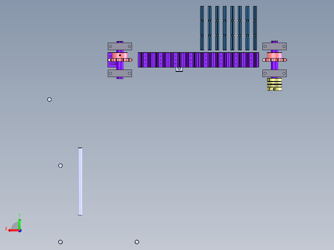 六角批头自动供料分料机（sw18可编辑+工程图+BOM）后视图