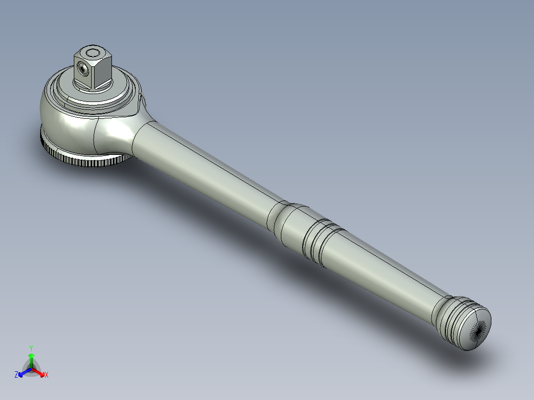 棘轮扳手正等轴测图