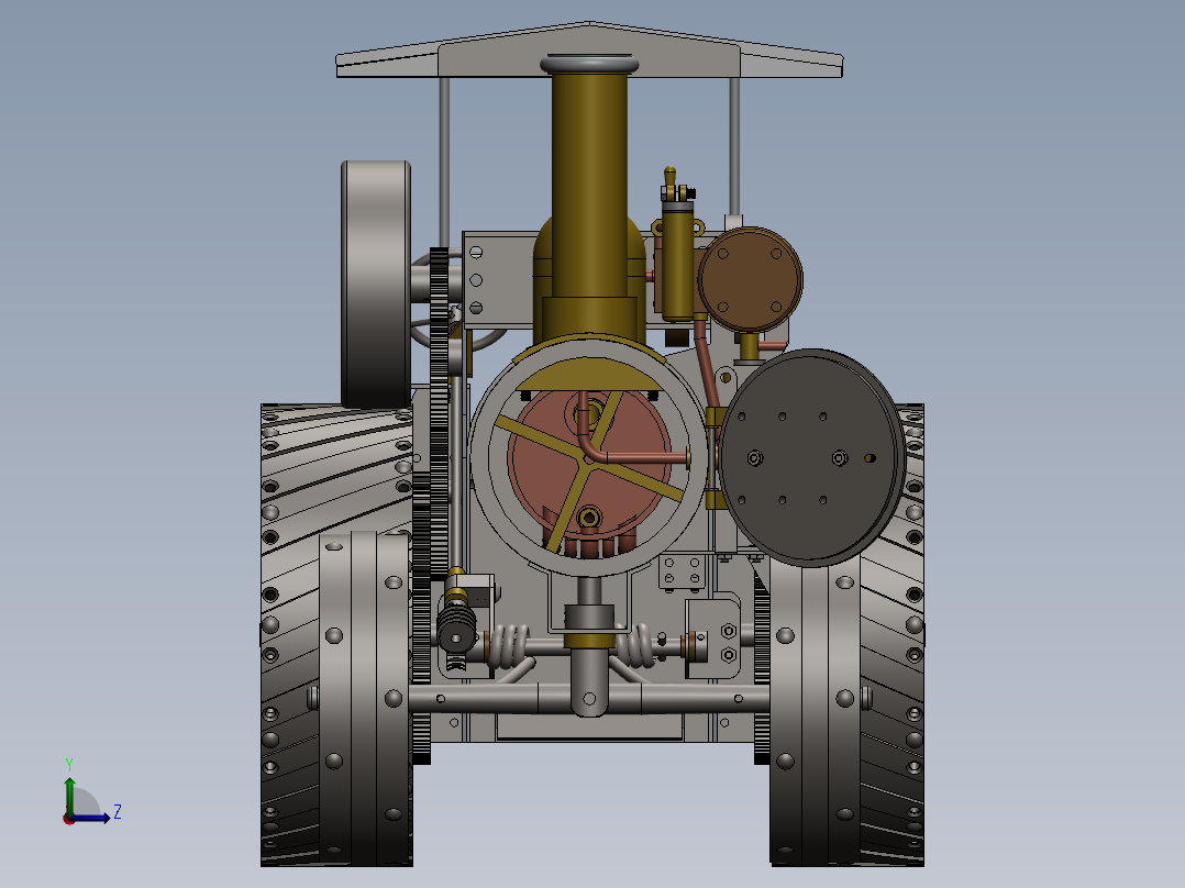 蒸汽机model-steam-traction-engine-1835-模型格式为 sw左视图