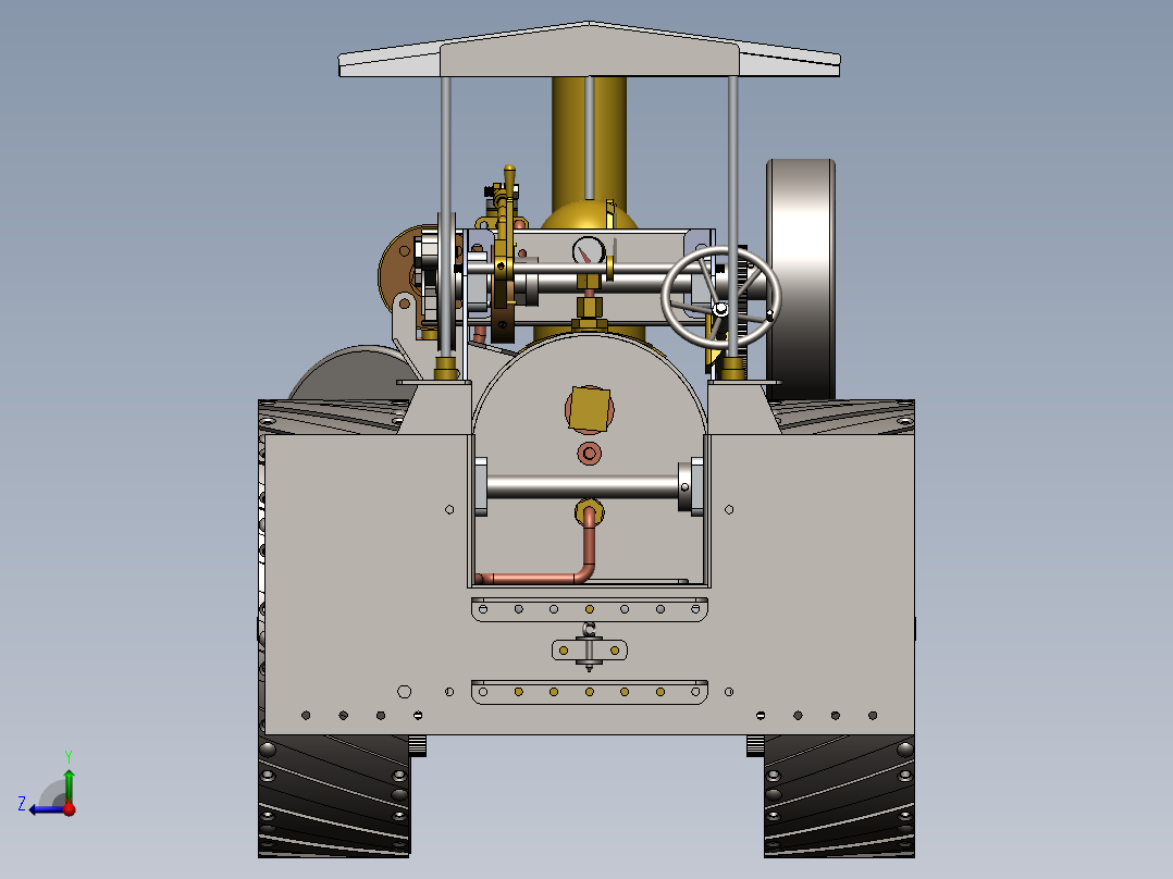 蒸汽机model-steam-traction-engine-1835-模型格式为 sw右视图