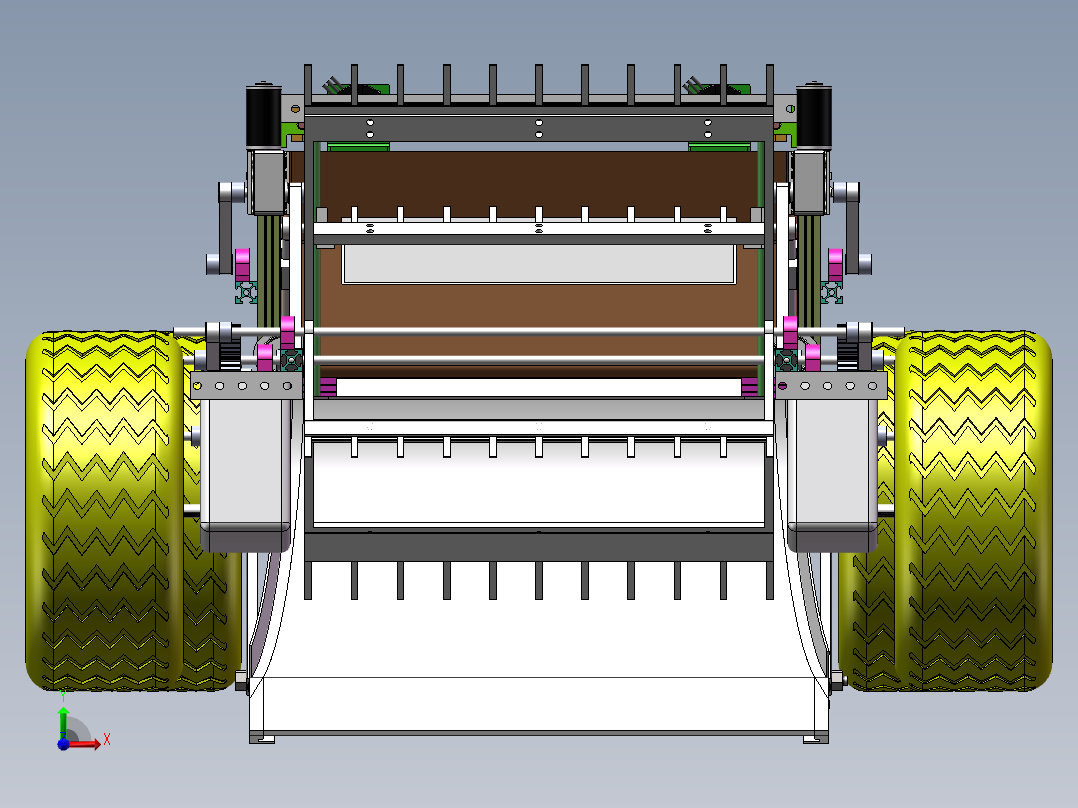 水陆两栖漂浮物收集装置前视图