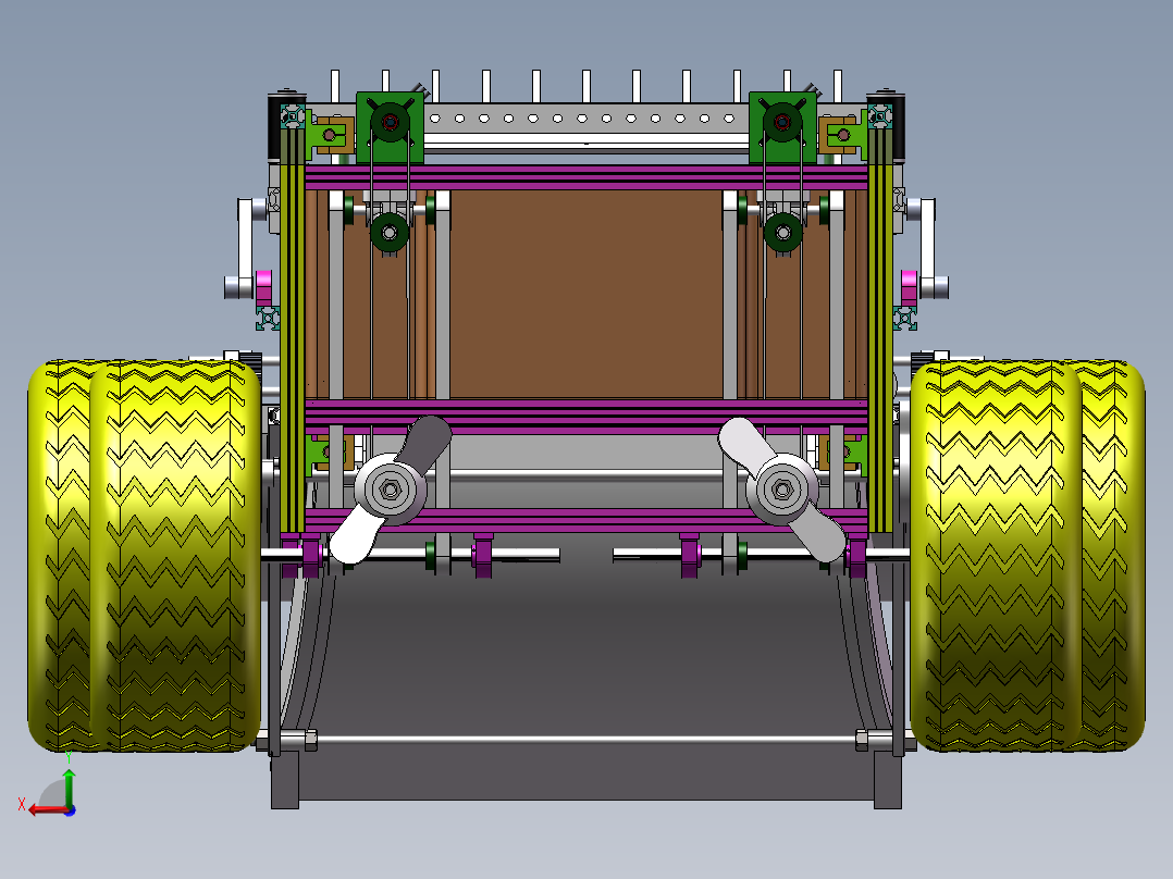 水陆两栖漂浮物收集装置后视图