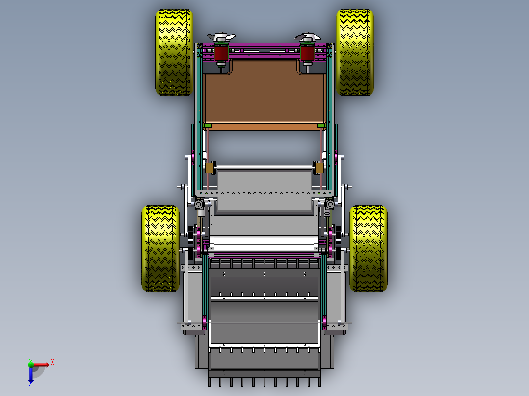 水陆两栖漂浮物收集装置俯视图