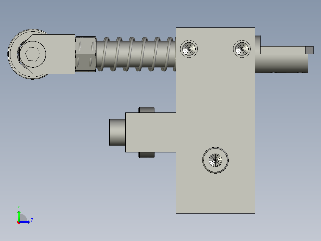 自锁装配左视图