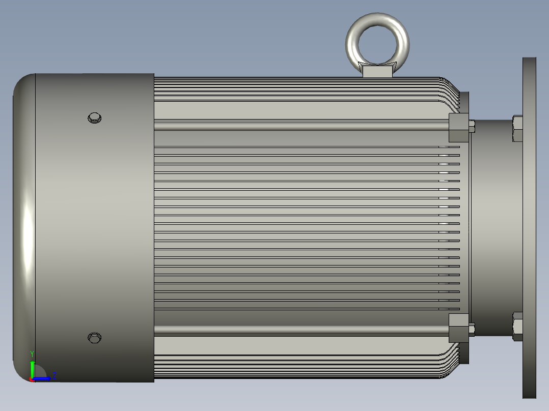 RX57底脚轴伸式安装斜齿轮减速机RX57-Y025-4P-71-M1-0_电机左视图