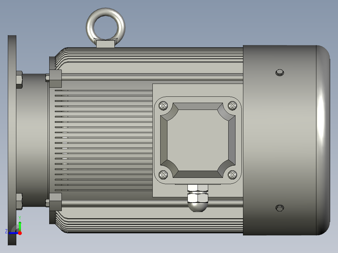 RX57底脚轴伸式安装斜齿轮减速机RX57-Y025-4P-71-M1-0_电机右视图