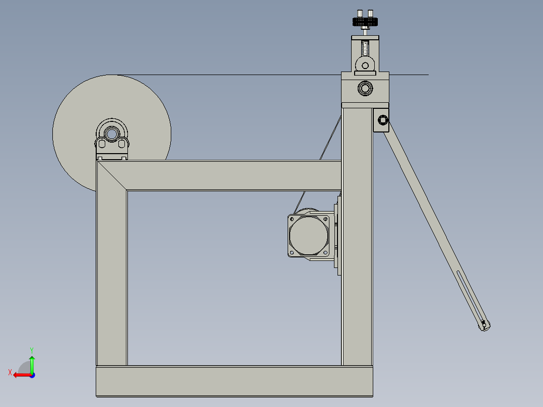 革基布的卷料机后视图