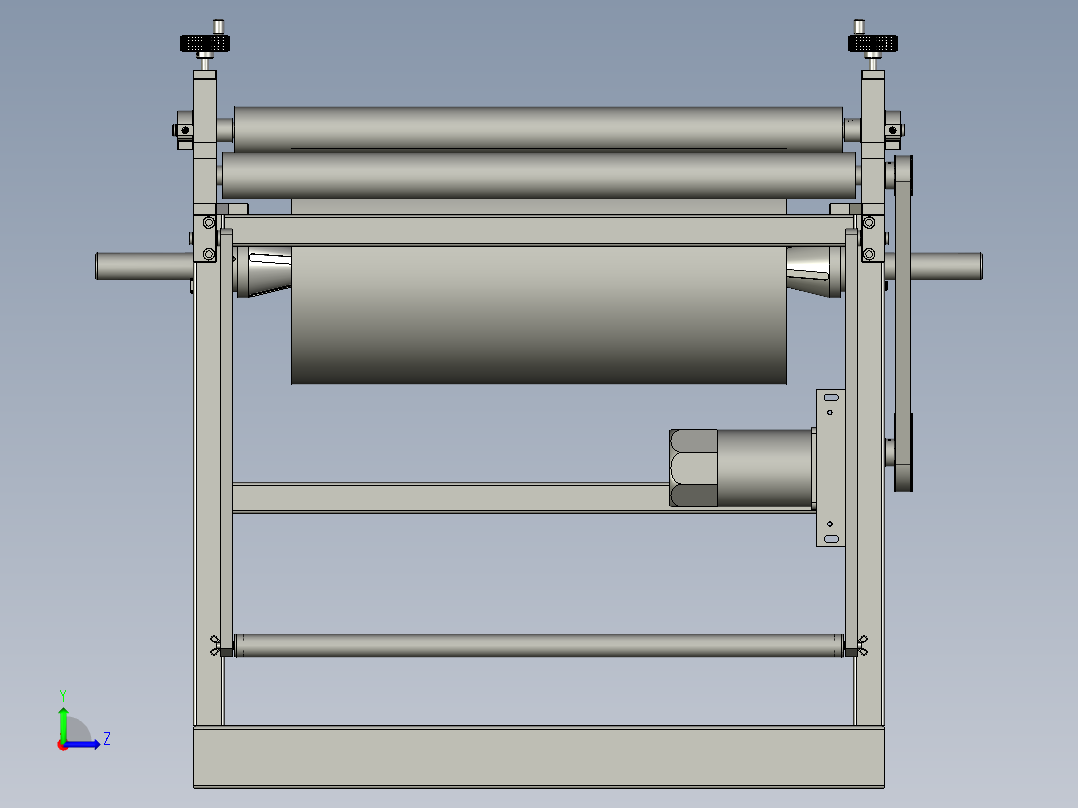 革基布的卷料机左视图