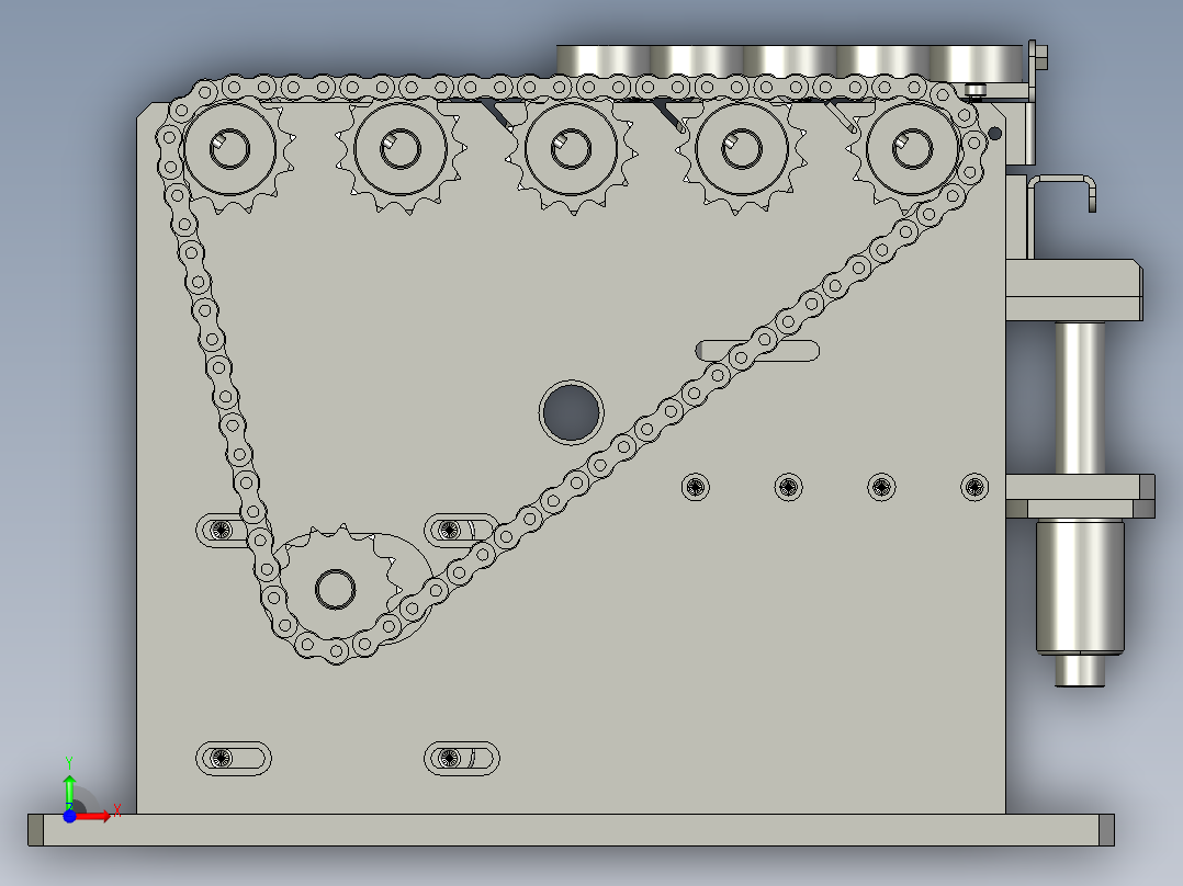 RS-滚胶机底部滚胶机构-链轮前视图