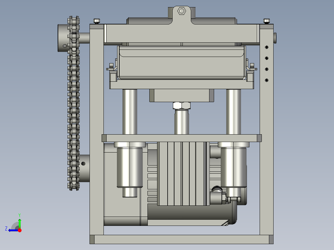 RS-滚胶机底部滚胶机构-链轮右视图