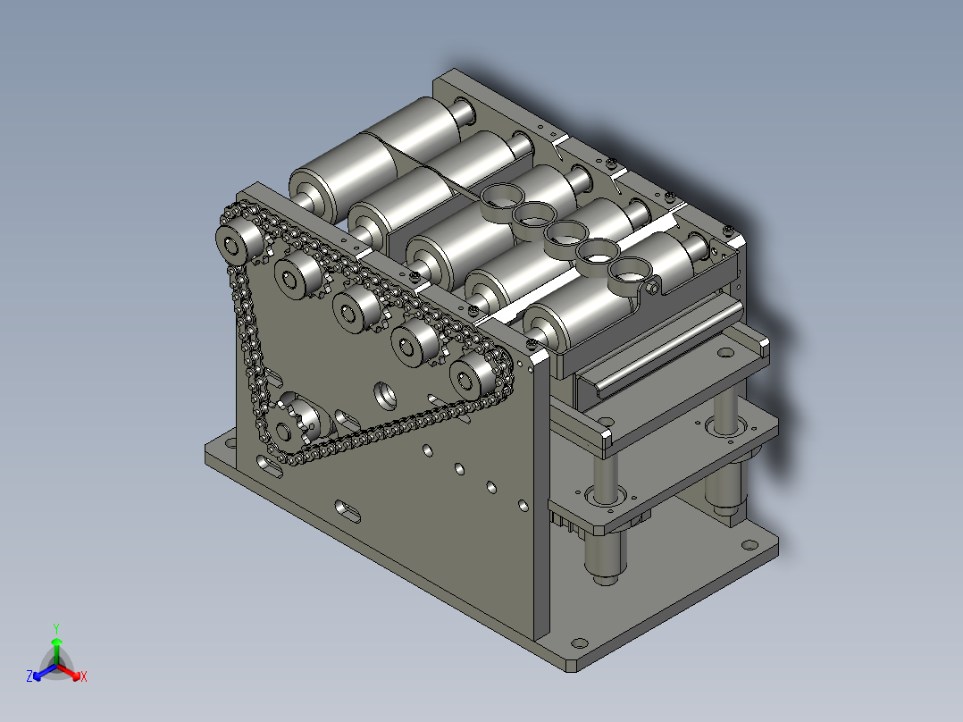 RS-滚胶机底部滚胶机构-链轮正等轴测图