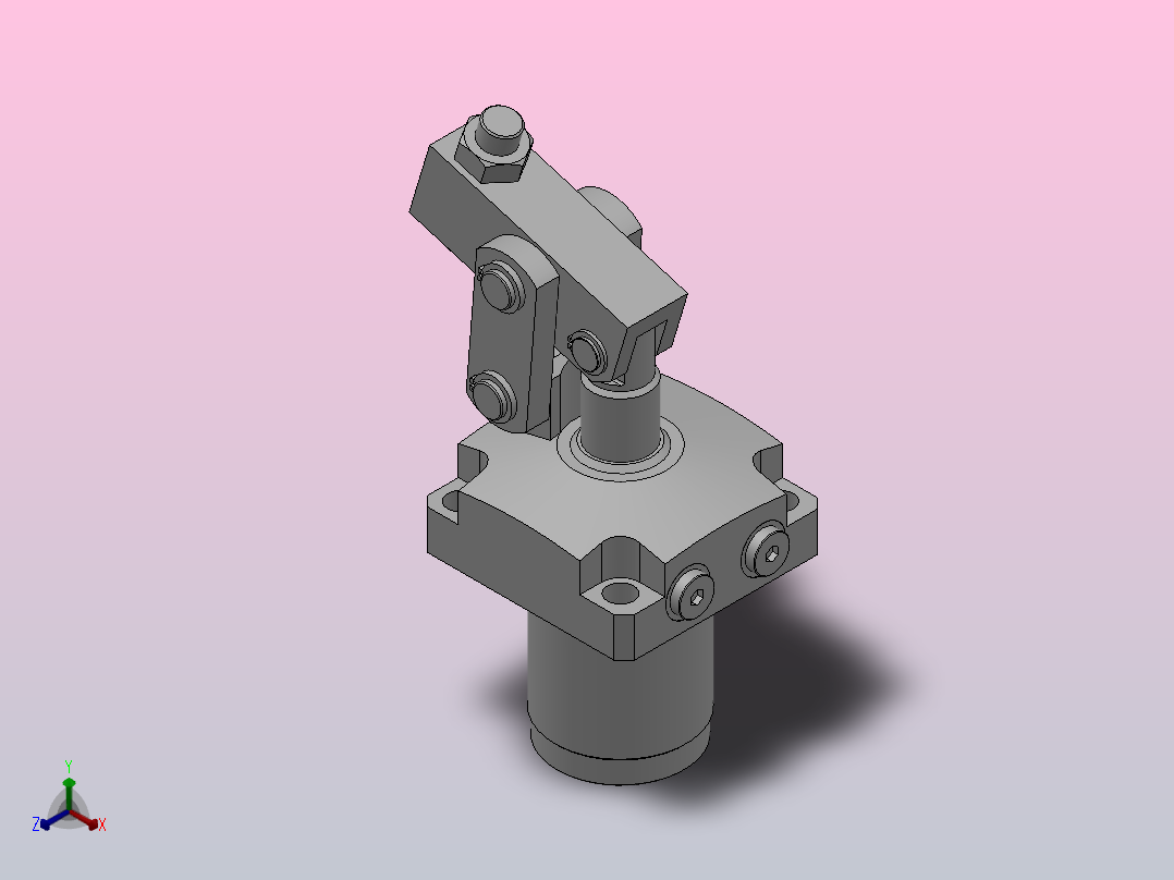 HCLV-F单动连杆式夹紧器[HCLV25-F]正等轴测图