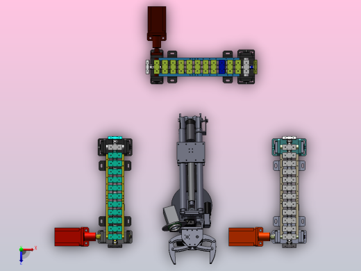 机械手和流水线机构俯视缩略图