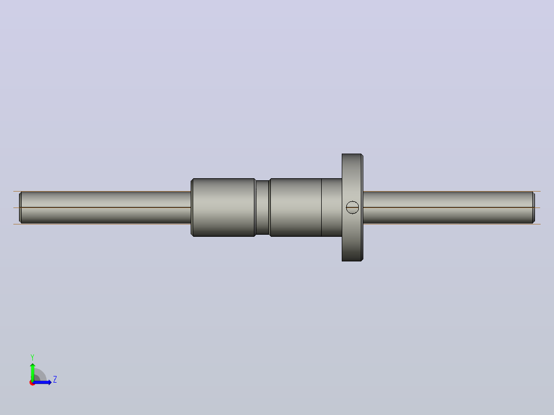 FFZD1605-3滚珠丝杆3D模型左视图