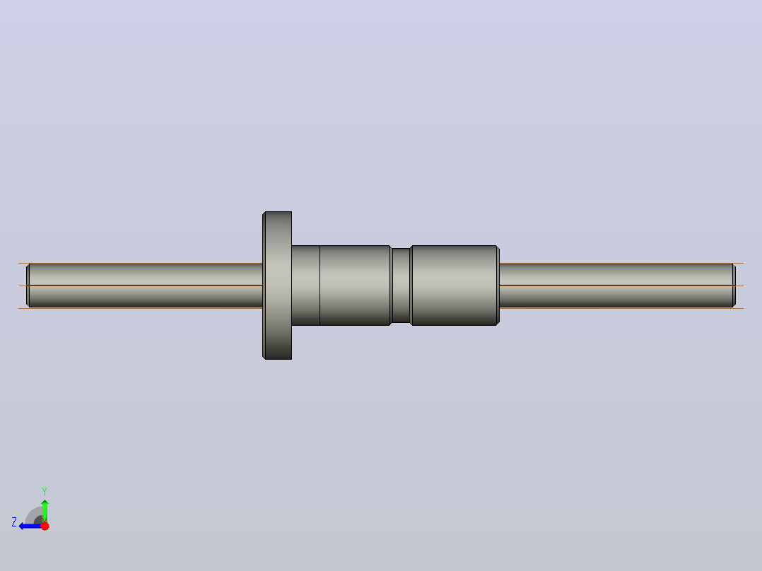FFZD1605-3滚珠丝杆3D模型右视图