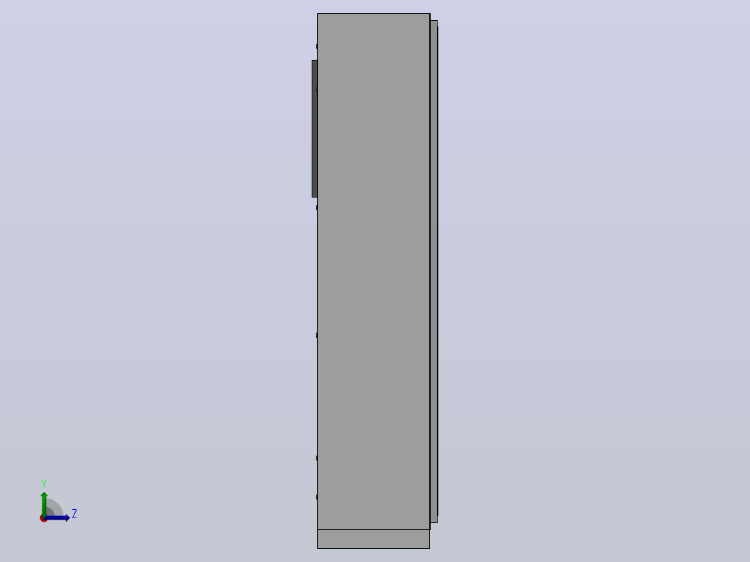 封闭空腔立面的1x1mtr模型左视图