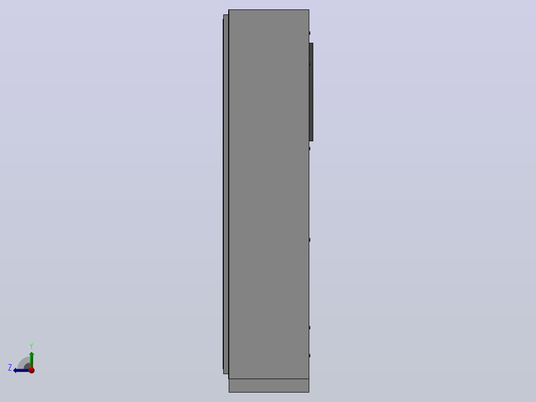 封闭空腔立面的1x1mtr模型右视图