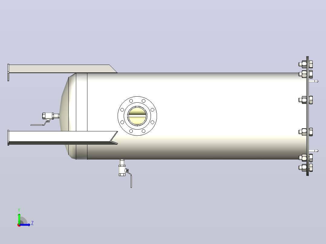 多层聚丙烯筒式过滤器外壳2.5 X 40 (22个过滤器)左视图