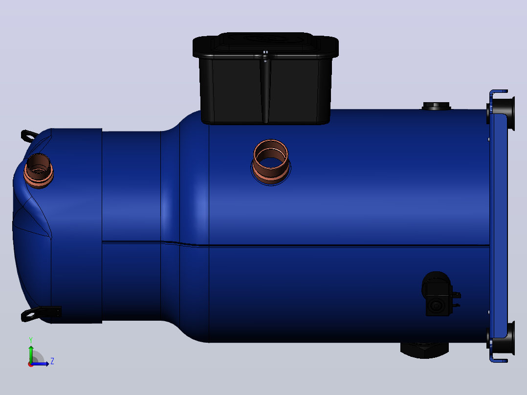 Danfoss VSH170AGANA滚动压缩机左视图
