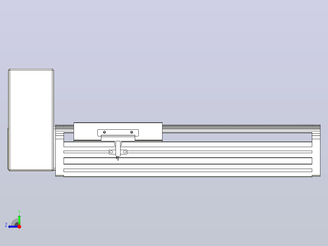 皮带直线轴半封闭可选导轨TPA-HNB-140D-120-L150-RU-Y-P40-N3右视图