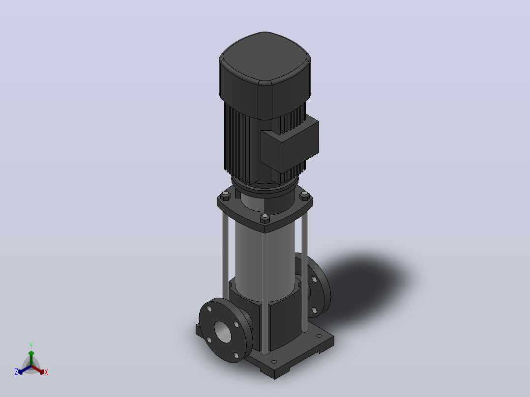 南方泵CDL32-20-4.0KW-（DN65）正等轴测图