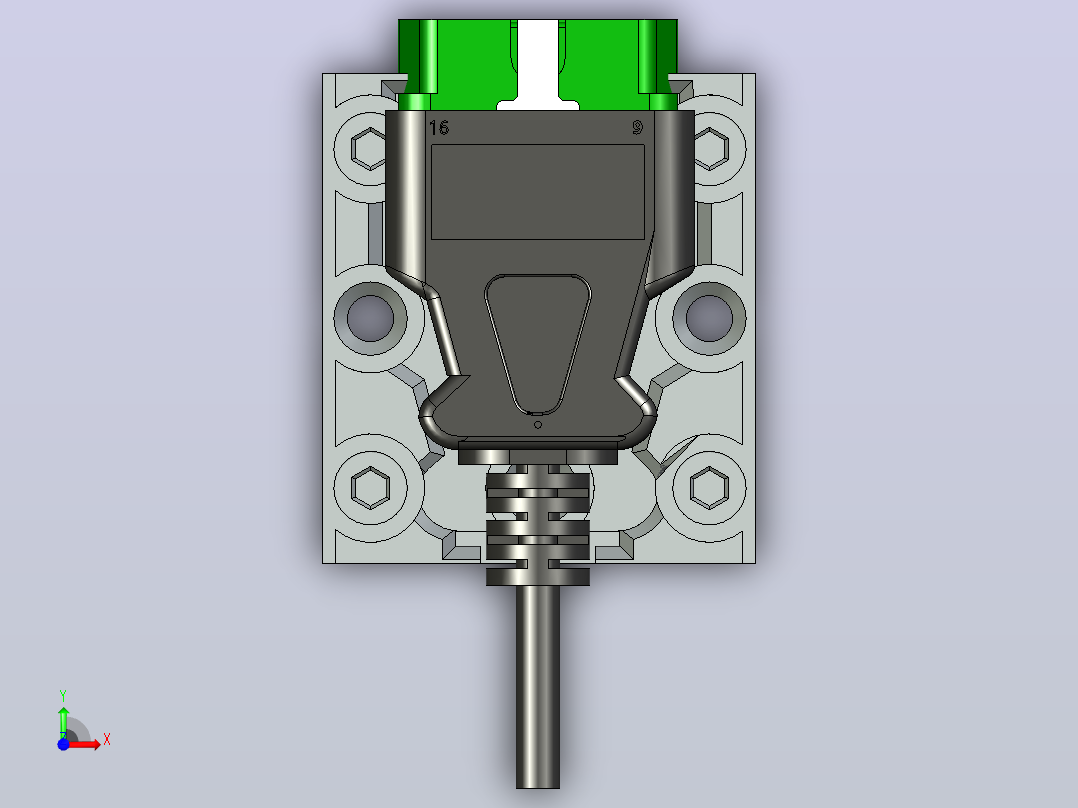 OBD2连接器的支架前视图