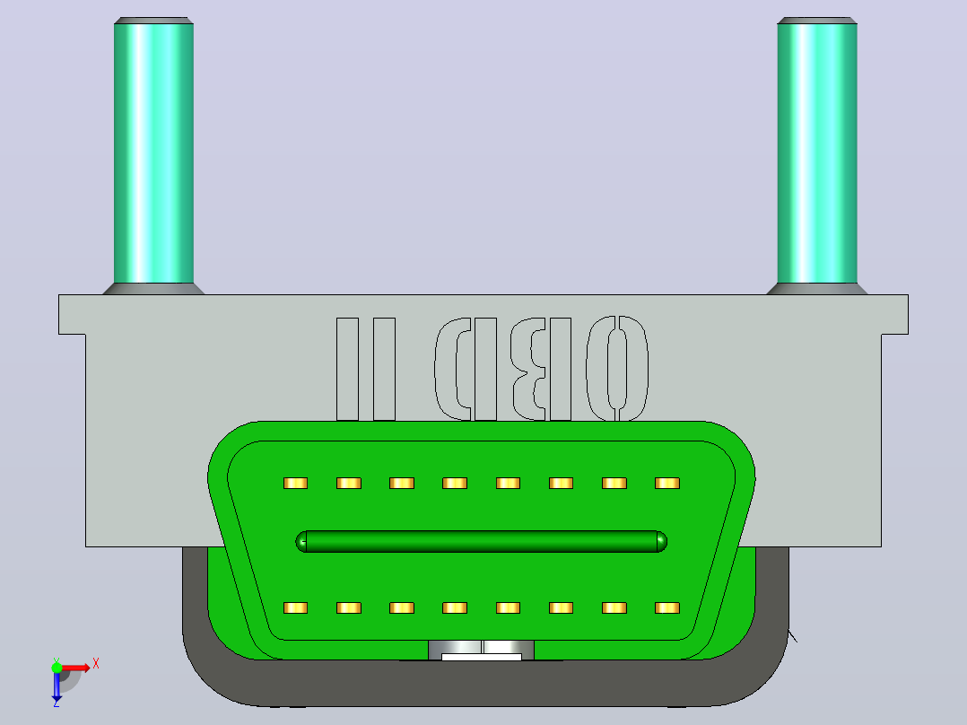 OBD2连接器的支架俯视图