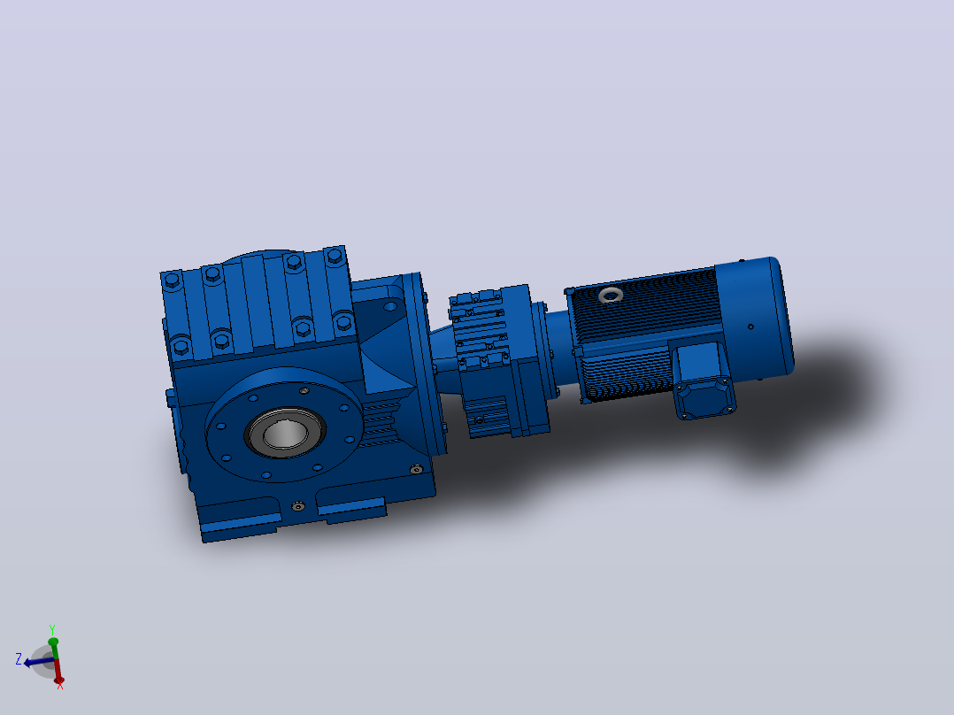 SA97R57组合式斜齿-蜗轮蜗杆减速机SA97R57-YV1.5-4P-484-M1-0°-A主视图