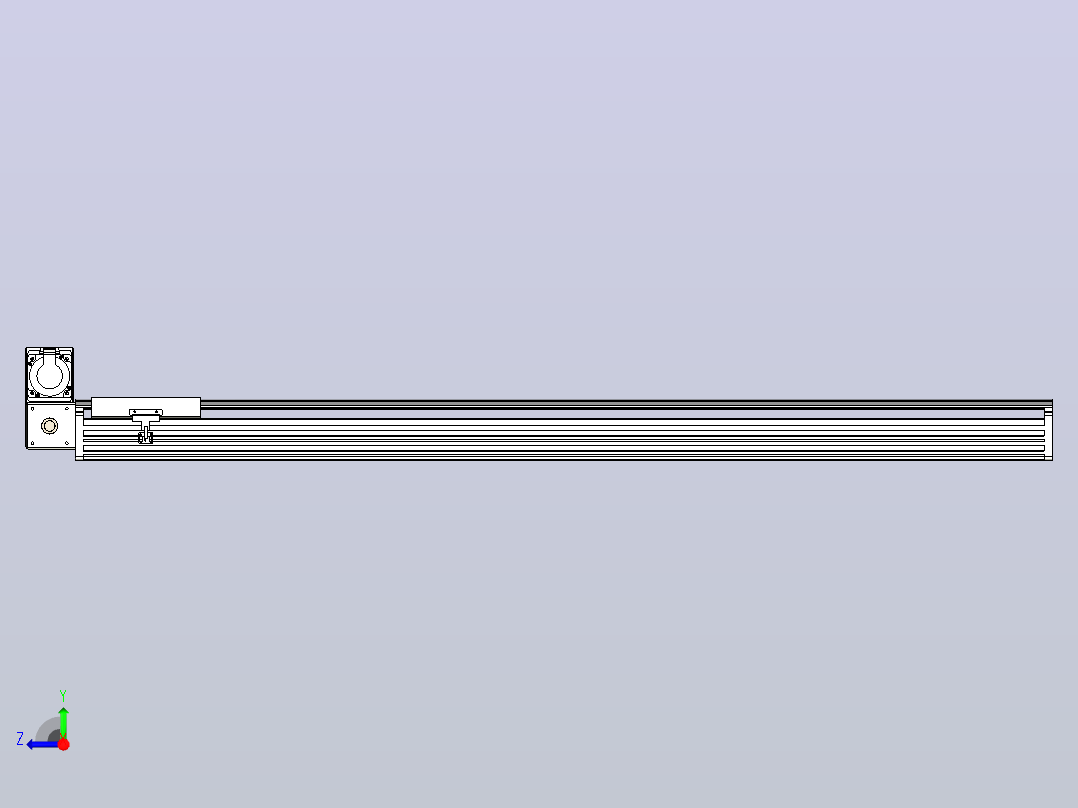 皮带直线轴半封闭可选导轨TPA-HNB-202D-140-L1450-LU-Y-P75-N3右视图