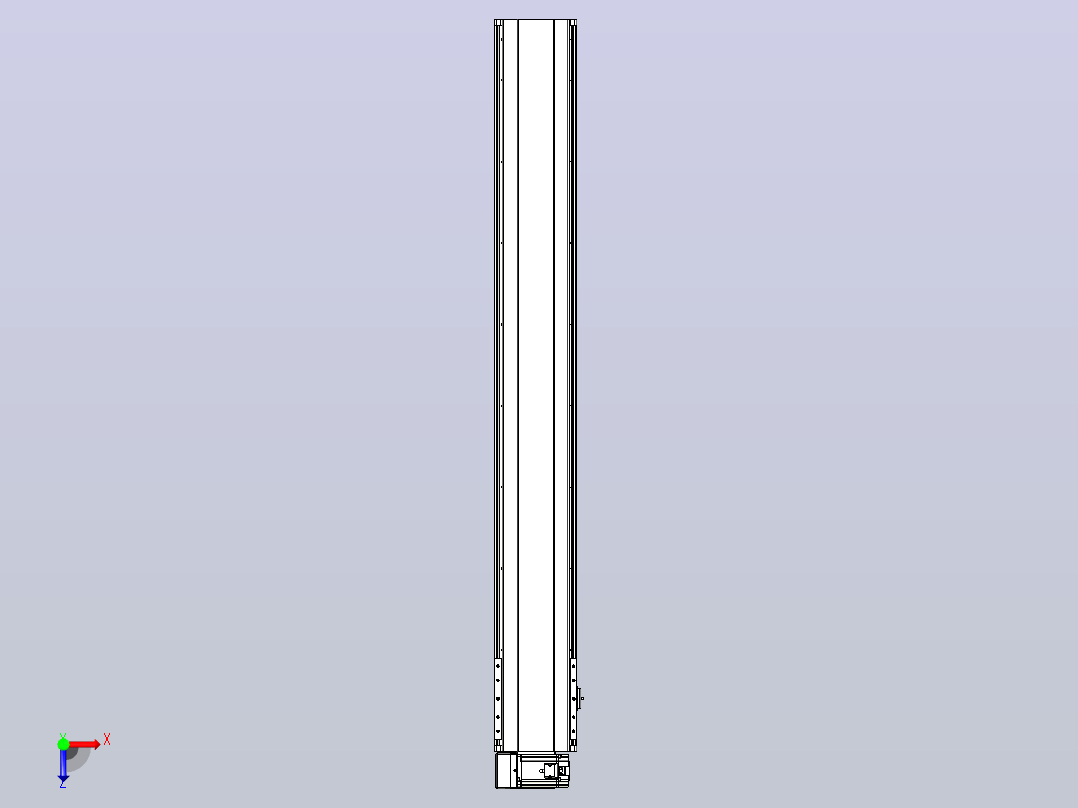 皮带直线轴半封闭可选导轨TPA-HNB-202D-140-L1450-LU-Y-P75-N3俯视图