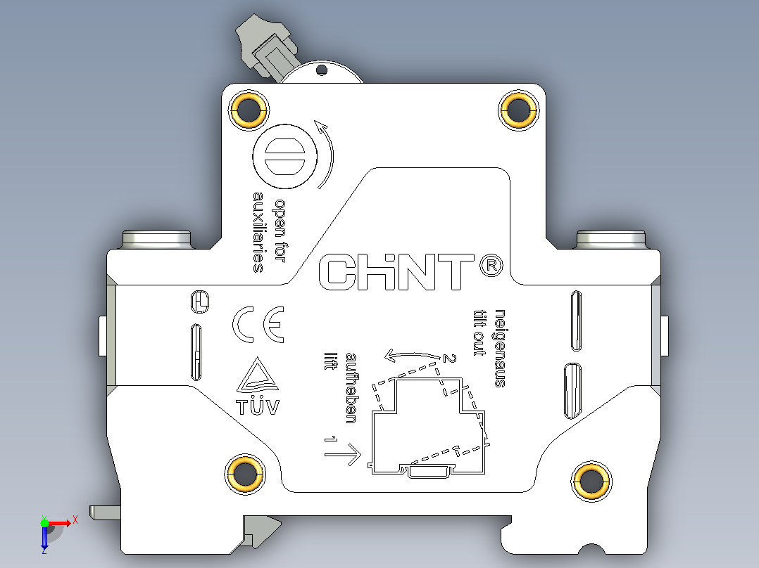 CB-60 4P小型断路器三维模型202307俯视图