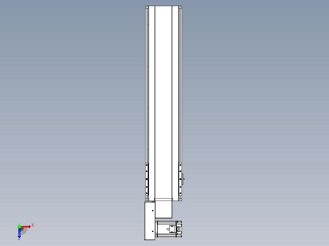 皮带直线轴半封闭可选导轨TPA-HNB-175D-140-L650-ML-Y-P75-N3俯视图