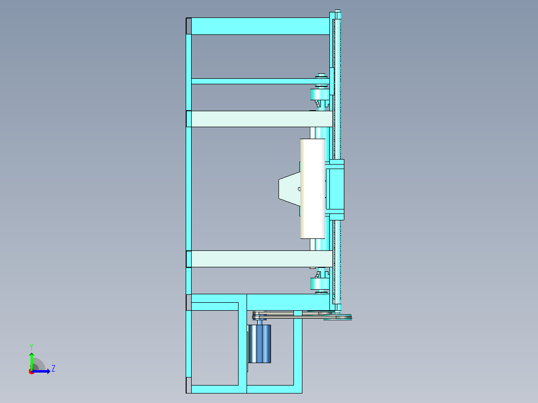 缠绕机 绕线机filament-winding-machine-1832-模型格式为 UG NX左视图