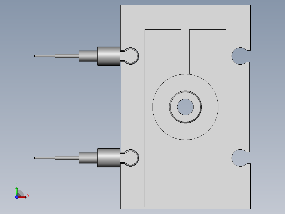 带盖箱体夹紧机构前视图