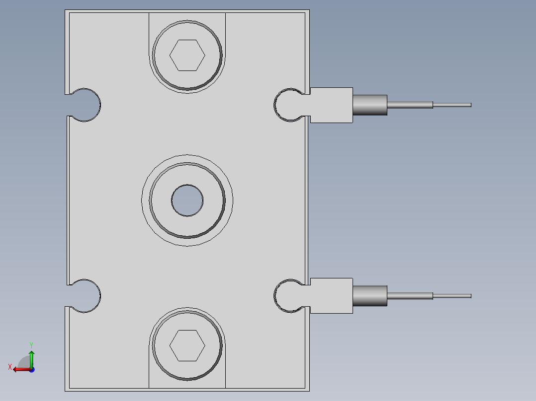 带盖箱体夹紧机构后视图