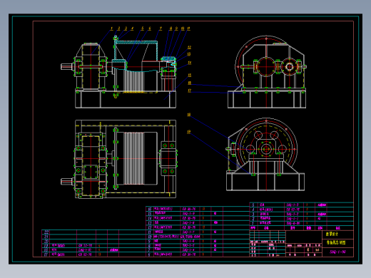起重卷扬机2D总装图