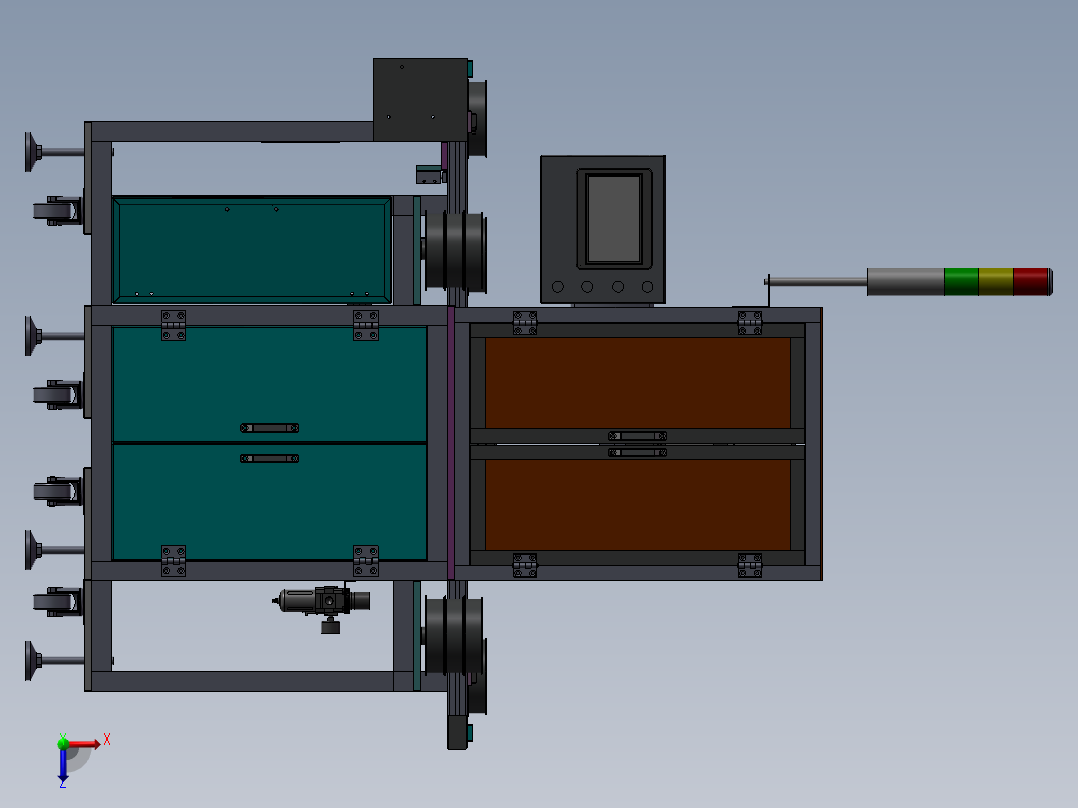 测间隙、平面度检测系统俯视图