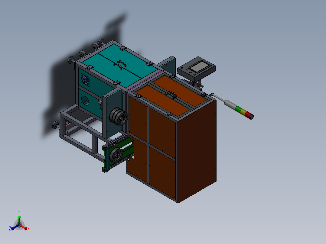 测间隙、平面度检测系统正等轴测图